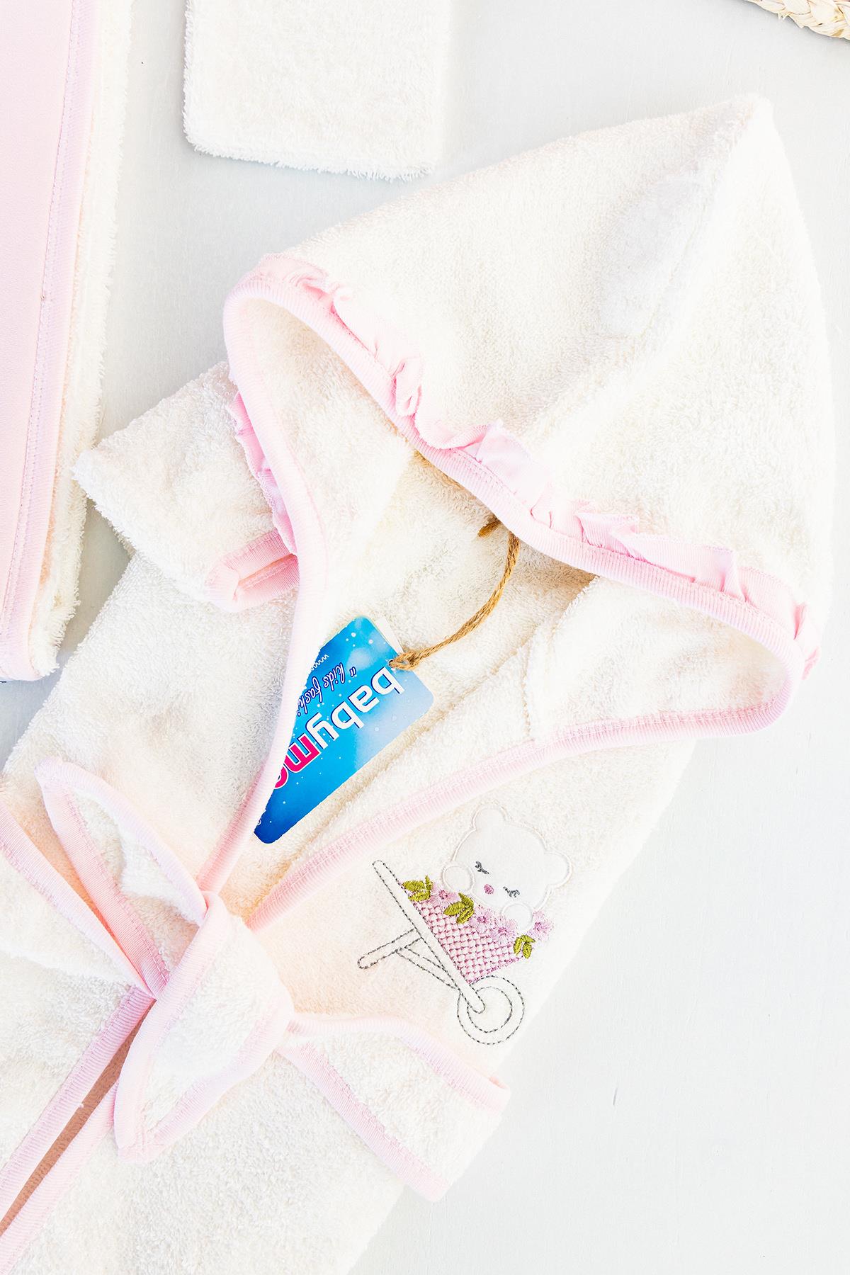 Babymod kız bebek havlu bornoz seti