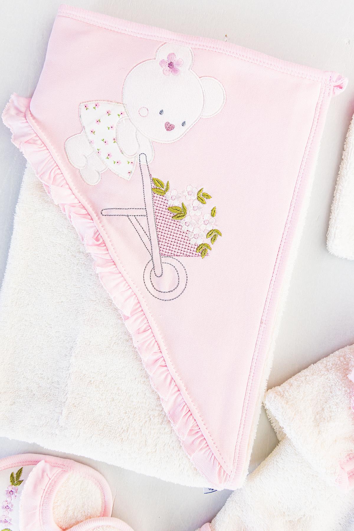 Babymod kız bebek havlu bornoz seti