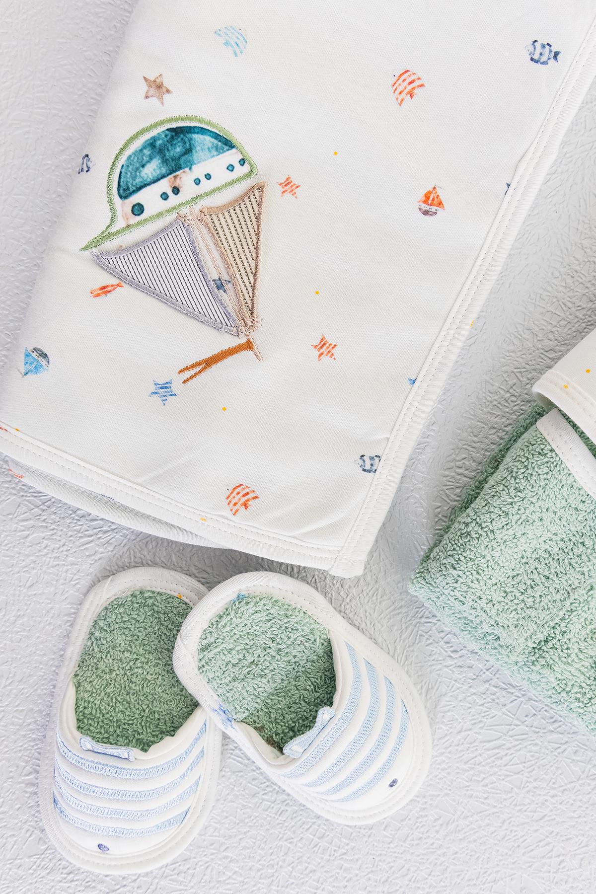 Babymod erkek bebek bornoz seti