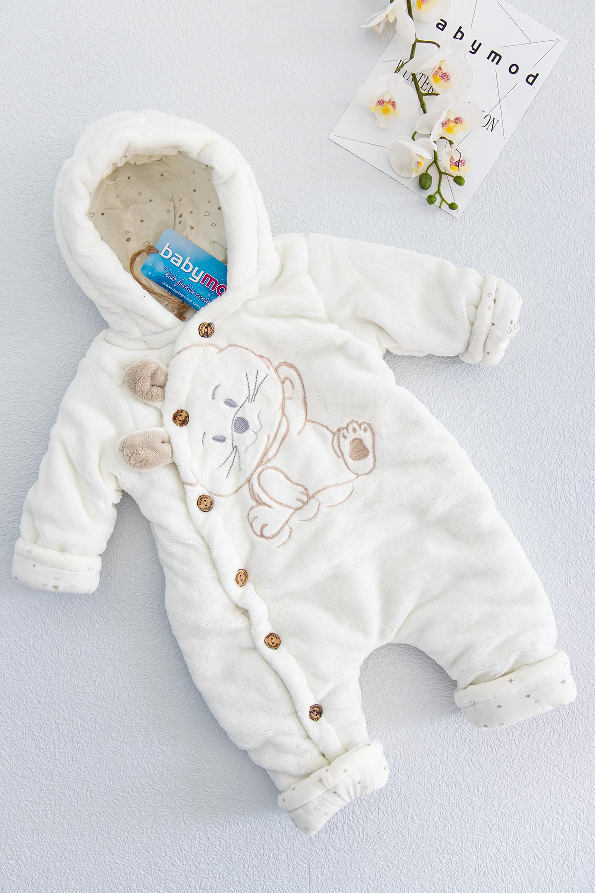 Bebek Tulum Figürlü Welsoft Bej Peluş Astronot Bebek Tulum