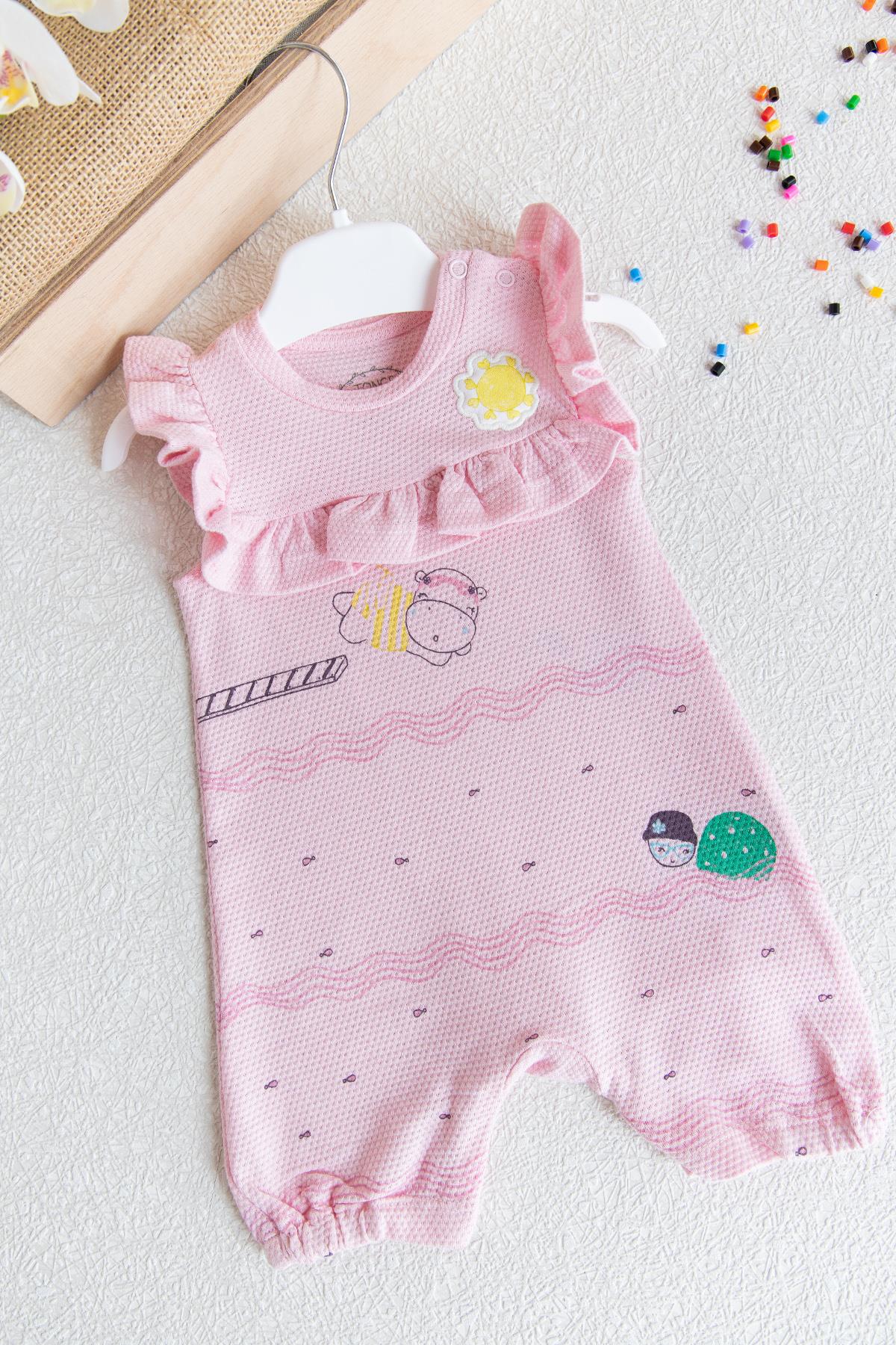 Bebek Tulum Fırfırlı Askılı Kız Bebek Tulum