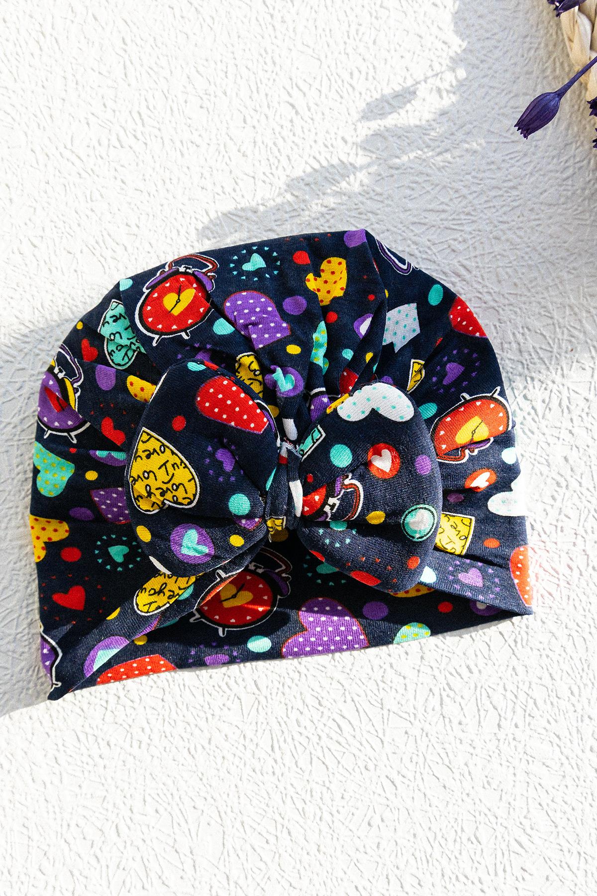 Bebek Şapkaları Kalpli Kız Bebek Bandana Şapka