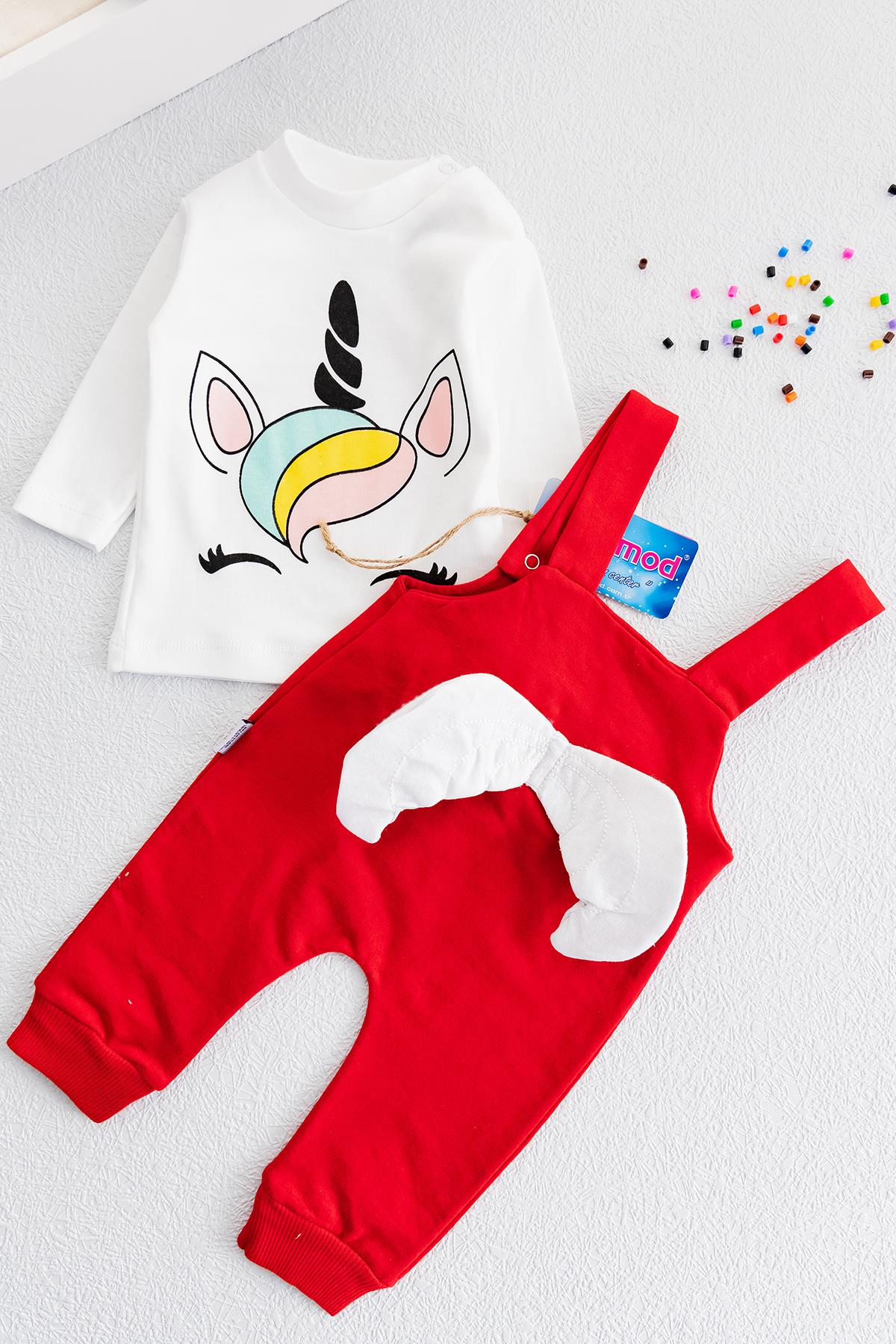 Babymod kız bebek tulum salopet takım