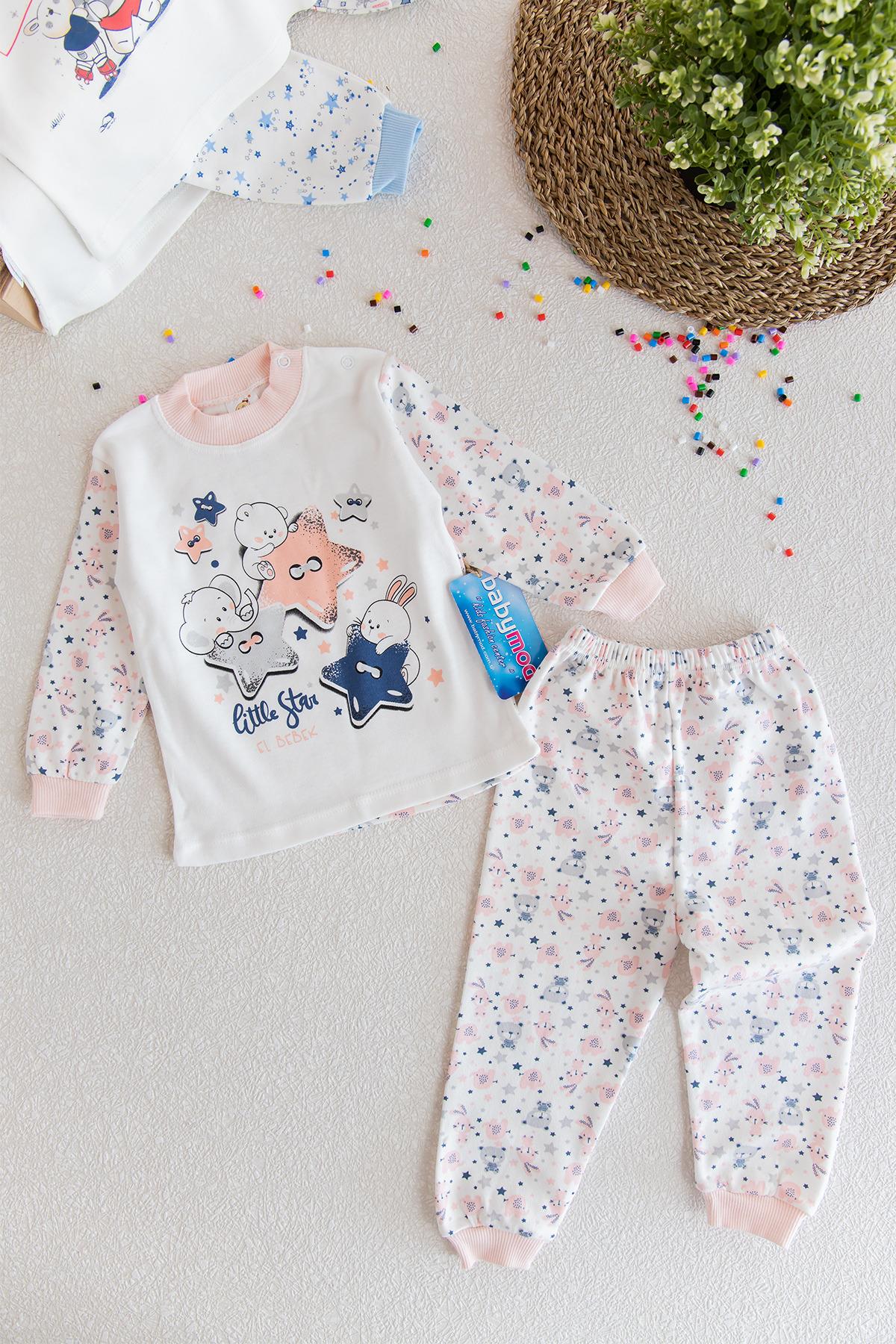 Bebek Pijama Takımları Yıldızlı Kız Bebek Pijama Takımı